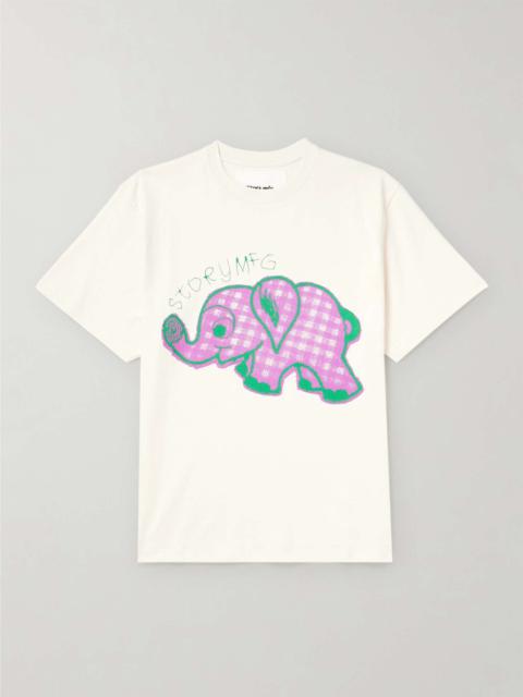 Story mfg. Grateful Ele Printed Organic Cotton-Jersey T-Shirt