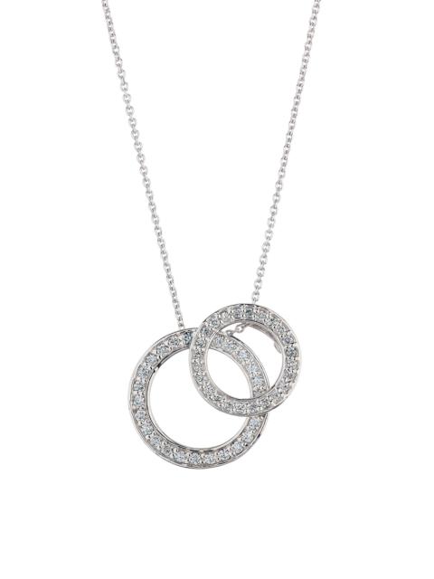 ROBERTO COIN Women's Tiny Treasures Two Circle 18K White & Yellow Gold, Ruby & 0.36 TCW Diamond Pendant Necklace