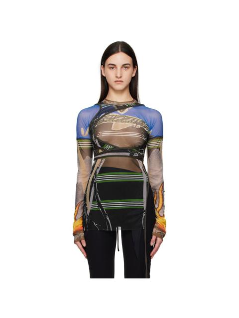 OTTOLINGER Multicolor Mesh Deconstructed Longsleeve T-shirt