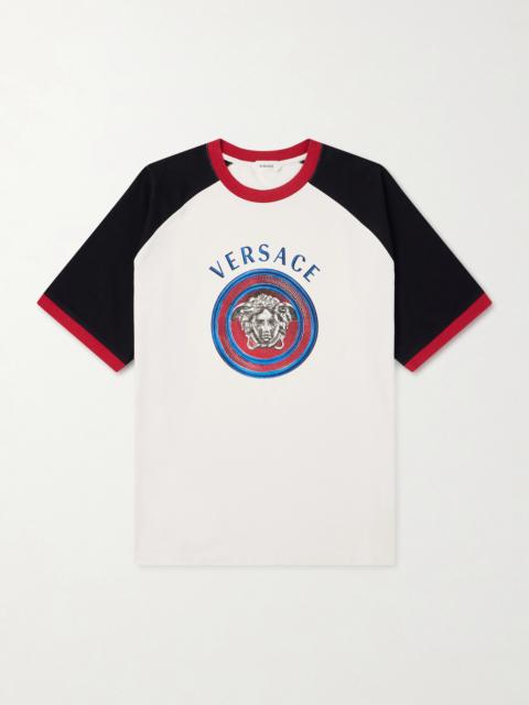 VERSACE Logo-Print Cotton-Jersey T-Shirt
