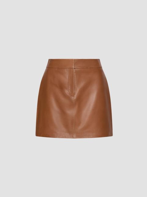 MARELLA Women's Leather Mini Skirt - Tobacco Brown