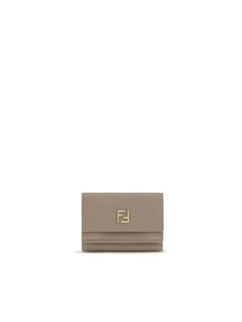 FENDI Fendi FF Logo Calfskin Wallet — Beige