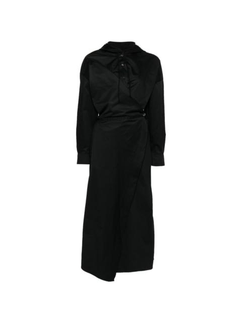 Diesel long-sleeved hooded wrap dress