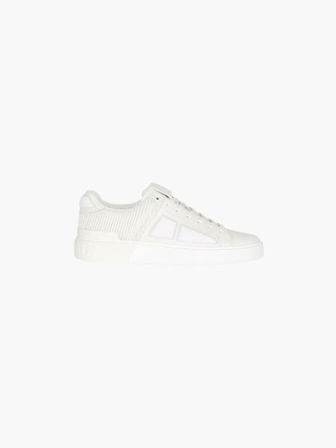 Balmain White calfskin and neoprene B-Court sneakers