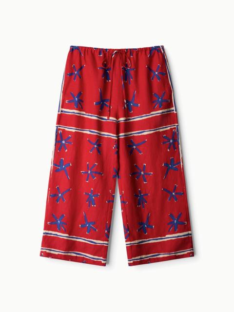 STAUD STAUD MATEO LINEN CROPPED PANT PAINTED FOULARD