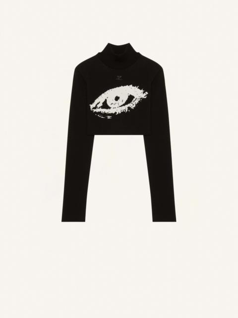 courrèges THE EYE CROPPED JACQUARD SWEATER