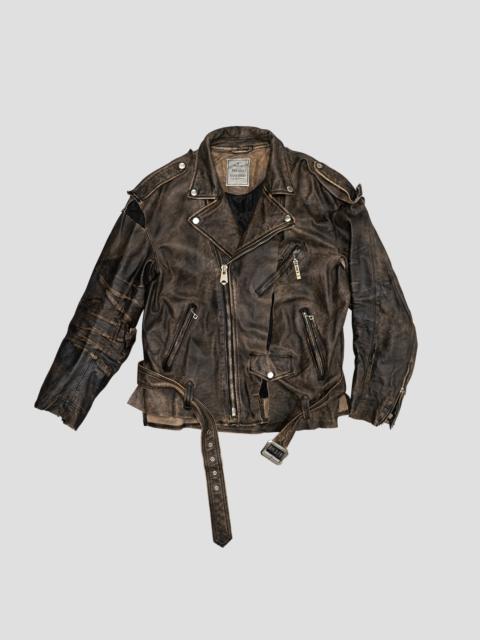 DISTRESSED BIKER LEATHER JACKET