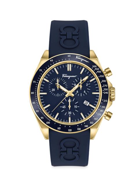 FERRAGAMO Men's Unisex Urban Chrono Goldtone Stainless Steel & Silicone Watch - Yellow Gold