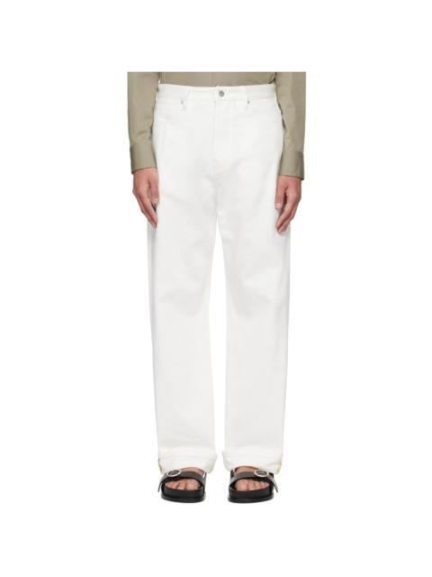 Jil Sander White Twisted Jeans
