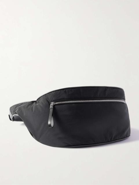 Leather-Trimmed Paper Nylon Belt Bag