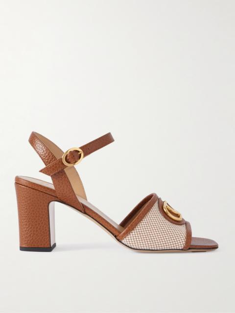 Valentino Vlogo 75 Textured-leather And Canvas Sandals