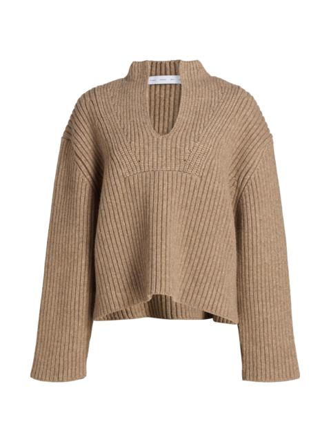 Proenza Schouler Women's Meron Rib-Knit Merino Wool Sweater - Walnut Melange