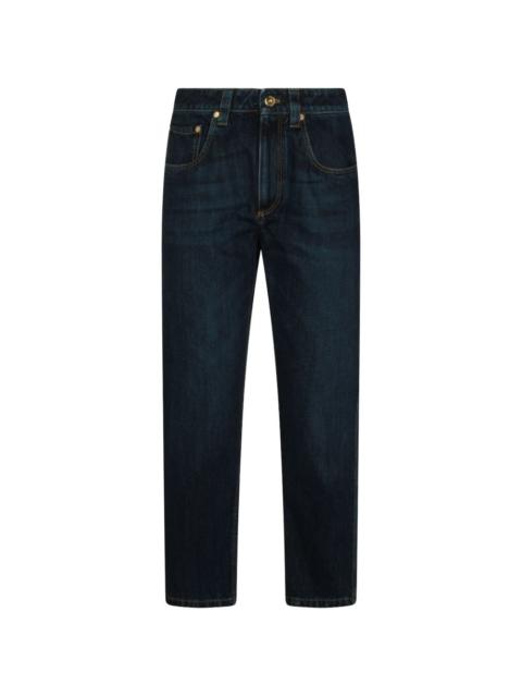 Brunello Cucinelli chain-embellished five-pocket jeans