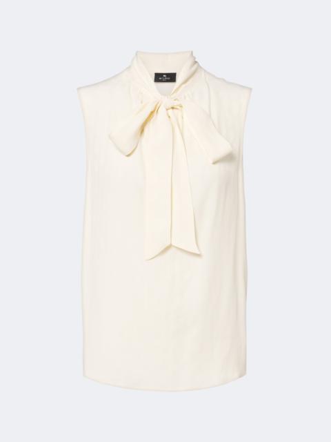 Etro Paisley jacquard crêpe de chine top