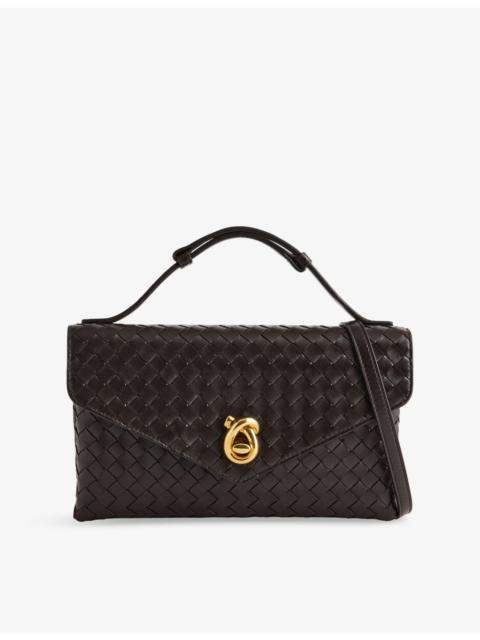 Bottega Veneta Knot Lock Leather Top-Handle Bag