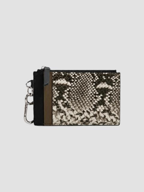 VERONICA BEARD Women's Snakeskin-Embossed Leather Card Holder - Bark