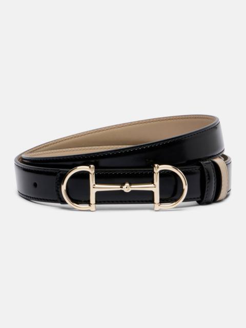 GUCCI Horsebit reversible leather belt