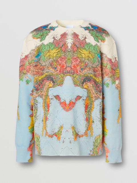 Burberry Map Print Cotton Sweater