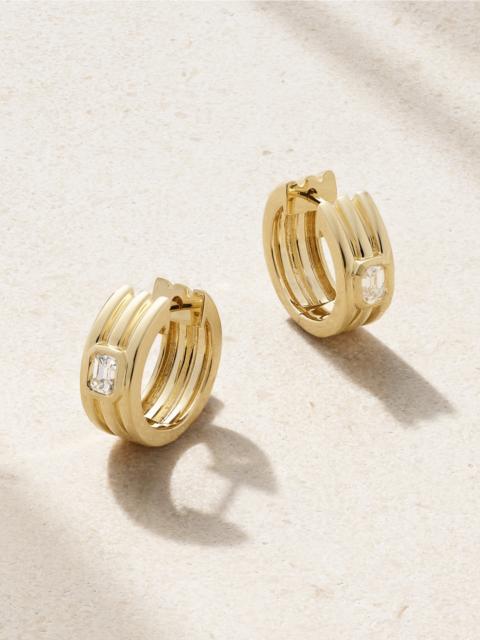 STONE AND STRAND Trio Ridge 14-karat Gold Diamond Hoop Earrings