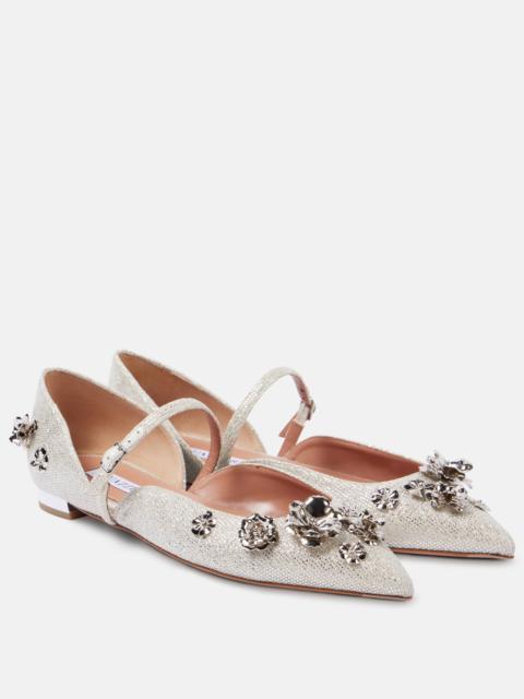 AQUAZZURA Bloom embellished ballet flats