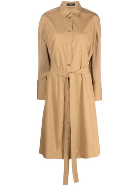 JOSEPH tied-waist cotton shirtdress