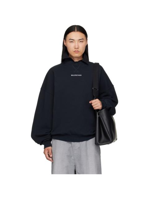 BALENCIAGA Black Shirt Collar Sweatshirt