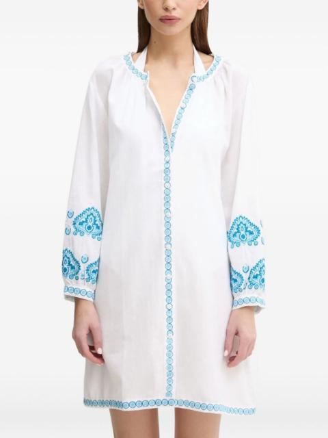 MELISSA ODABASH embroidered button-front beach dress