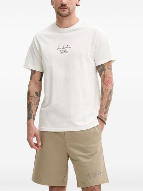 HUGO embossed-logo track shorts