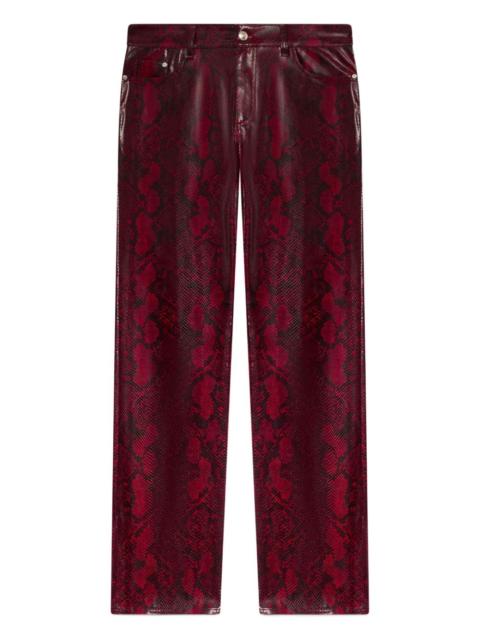 GCDS Split hem snakeskin trousers