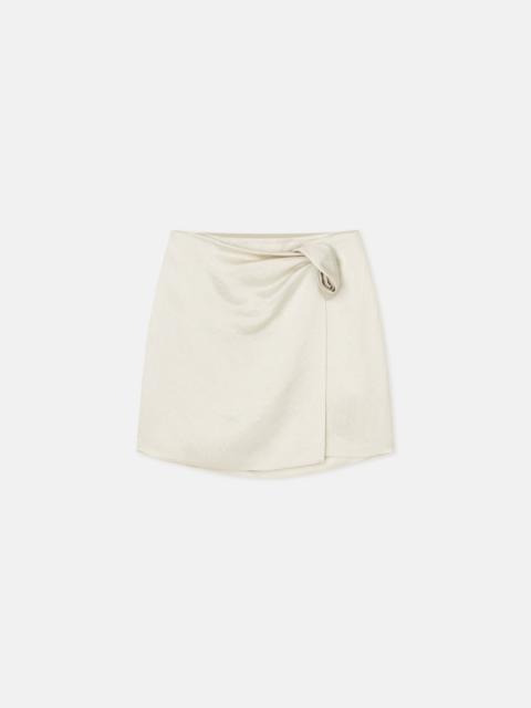 Nanushka Ruched Crinkled-Satin Mini Skirt