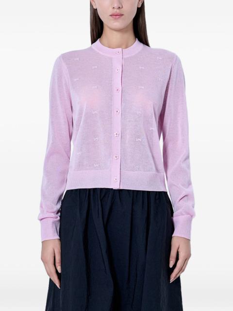 CECILIE BAHNSEN sheer-knit bow-motif cardigan