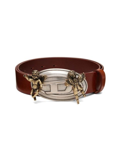 Diesel Brown Cherub Oval D Buckle Leather Belt