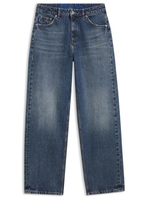 HUGO LOOSE-FIT WIDE-LEG JEANS IN RIGID COTTON