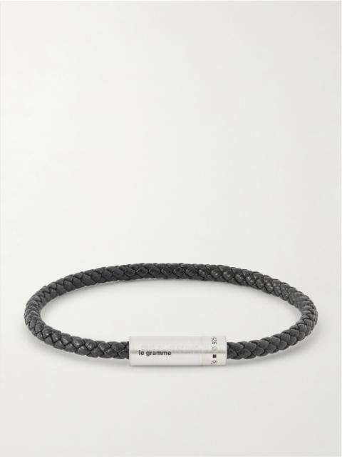 le gramme 7g Sterling Silver and Leather Cable Bracelet
