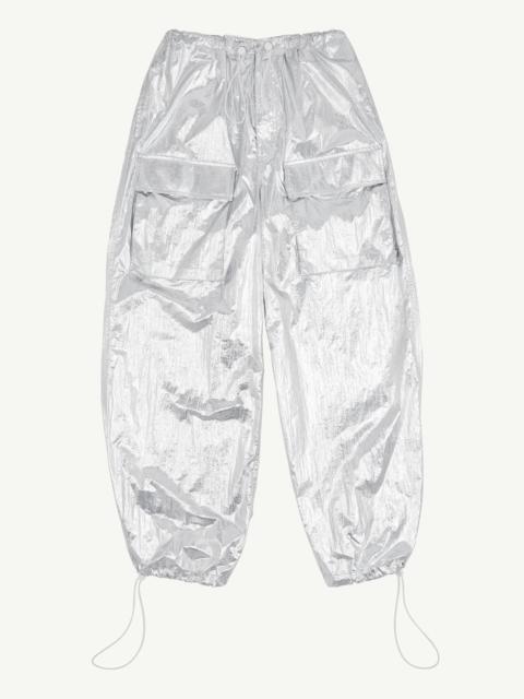 MM6 Maison Margiela Silver Tyvek Wide-Leg Trousers