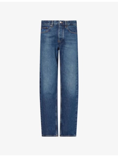 FRAME The Straight Mid-Rise Denim Jeans