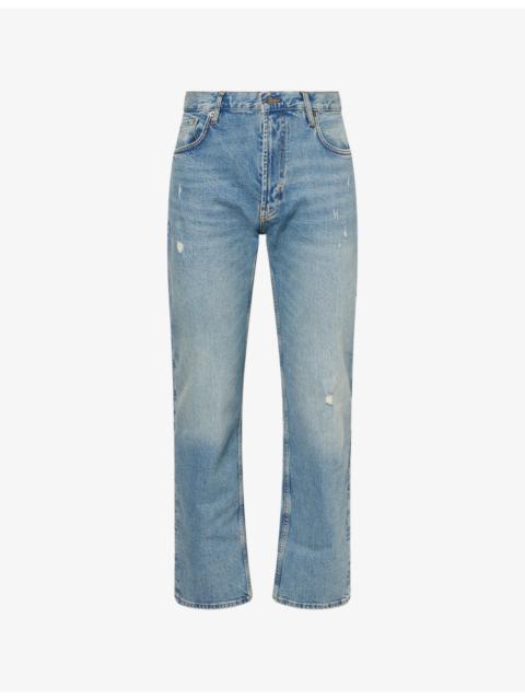 EMPORIO ARMANI Distressed Straight-Leg Denim Jeans