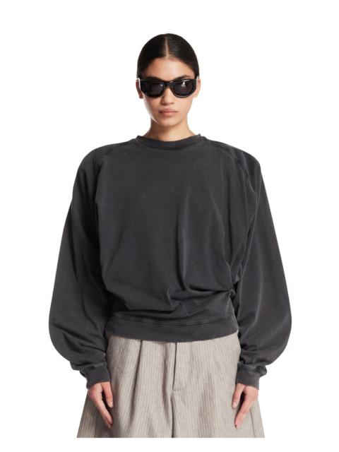 MUGLER Black Cotton Sweatshirt