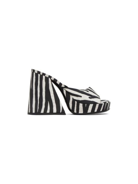 SIMONMILLER Black & White Slice Heeled Sandals