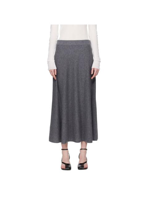 LISA YANG Gray Torie Midi Skirt