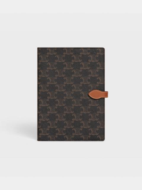 CELINE MEDIUM NOTEBOOK COVER IN TRIOMPHE CANVAS AND CALFSKIN