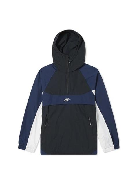 Nike Nike Re-issue Woven Popover Jacket Small logo Blue/Black BV5386-010