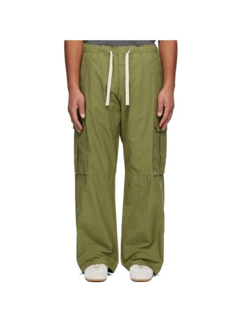 Palm Angels Green Curved Logo Cargo Pants