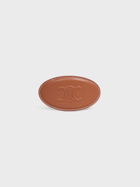 CELINE Cuir Triomphe Hair Clip in Calfskin and Steel
