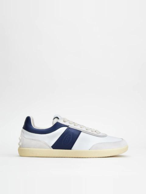 Tod's TOD'S TABS SNEAKERS IN SUEDE - WHITE, BLUE