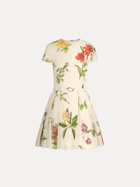 Oscar de la Renta CHINÉ DOMINICAN MIXED-FLORAL COTTON POPLIN DRESS