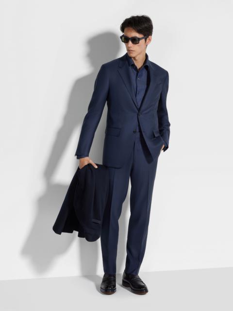 ZEGNA BLUE AND BURGUNDY 15MILMIL15 WOOL SUIT