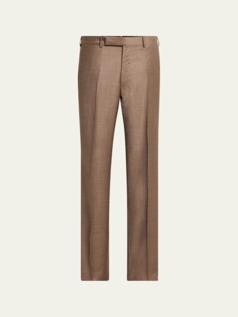 ZEGNA Men's Trofeo Sharkskin Flat-Front Trousers