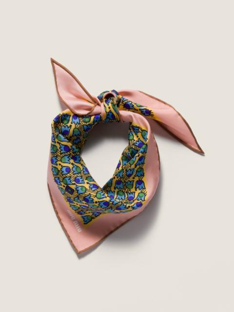 Miu Miu Printed twill scarf