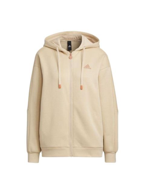adidas (WMNS) adidas Word Full Zip Hoodies 'Beige' IK9893
